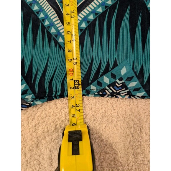 Women's Chevron Boho Print Sheer Maxi Skirt Stretch Waist Size 6 - Picture 12 of 12